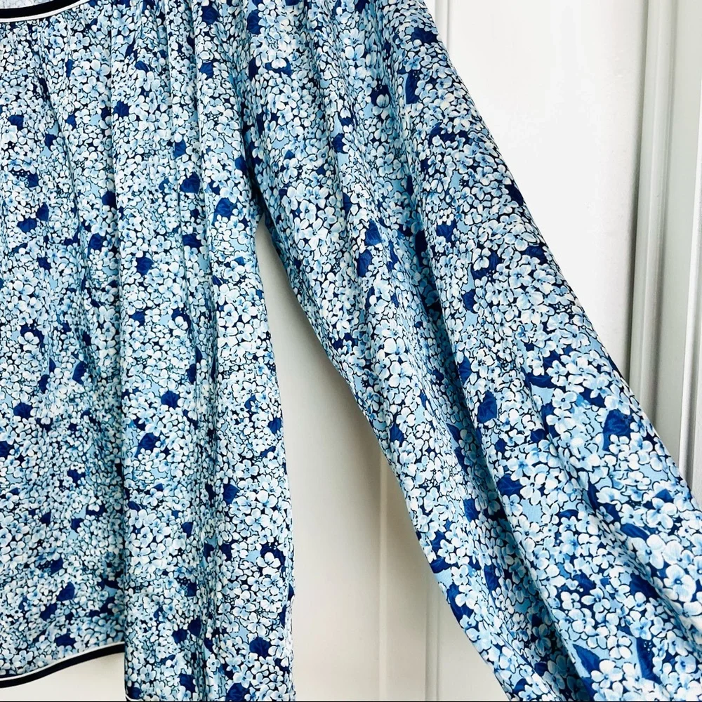 Tuckernuck Blue Floral Peasant Blouse